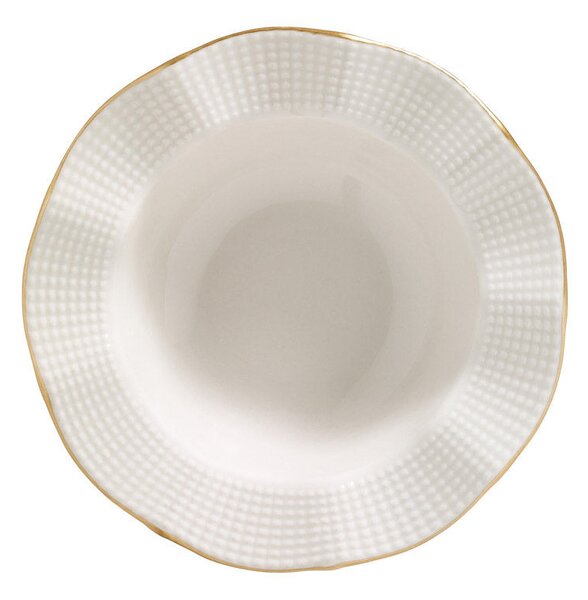 24 részes porcelán étkészlet krém-arany