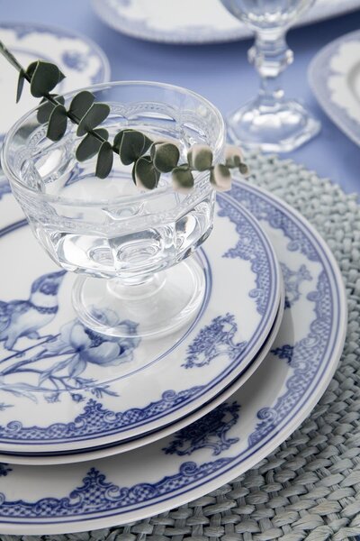 26 részes porcelán étkészlet kék-fehér