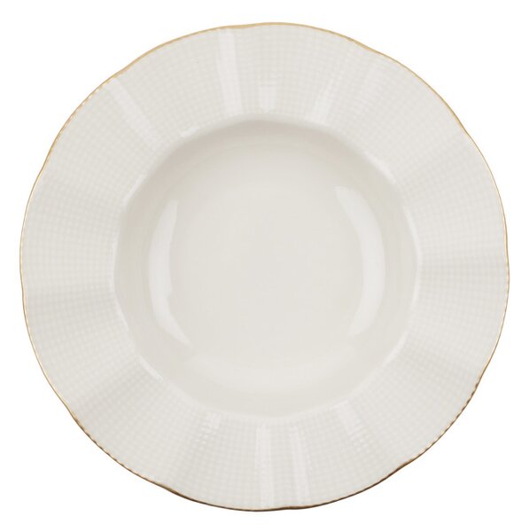 24 részes porcelán étkészlet krém-arany