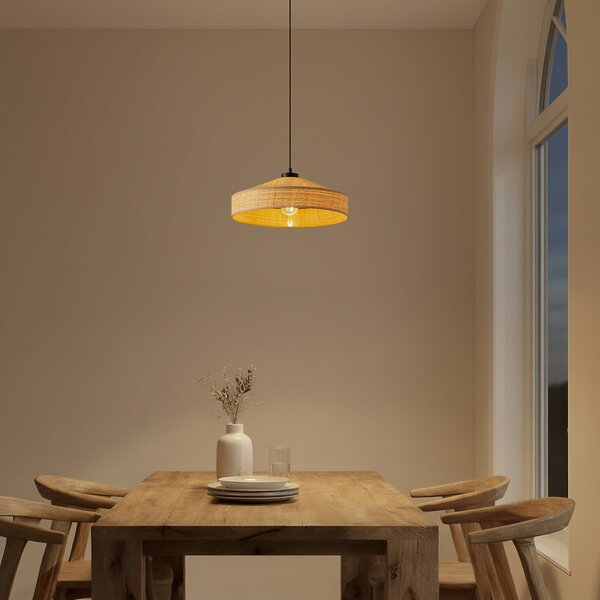 Függőlámpa Lindby, Haldor, dimmable, Bézs, Nappali, Fa, Skandináv