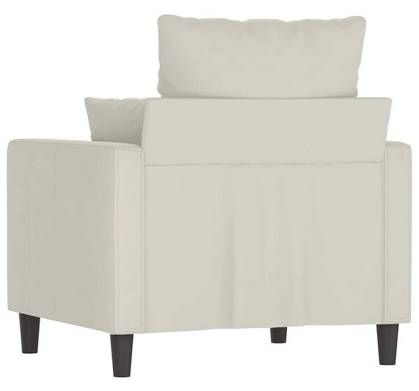 Krémszínű bársony kanapéfotel 60 cm