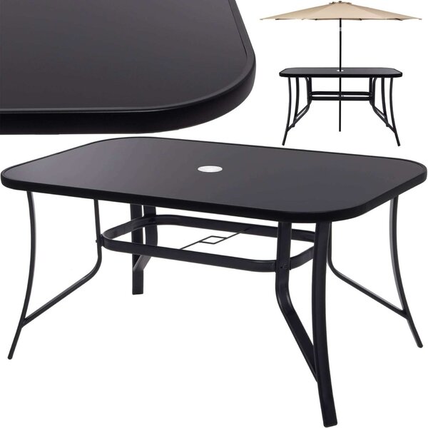 Springos kerti Asztal 120x70x70cm - Fekete