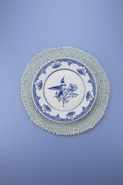 26 részes porcelán étkészlet kék-fehér