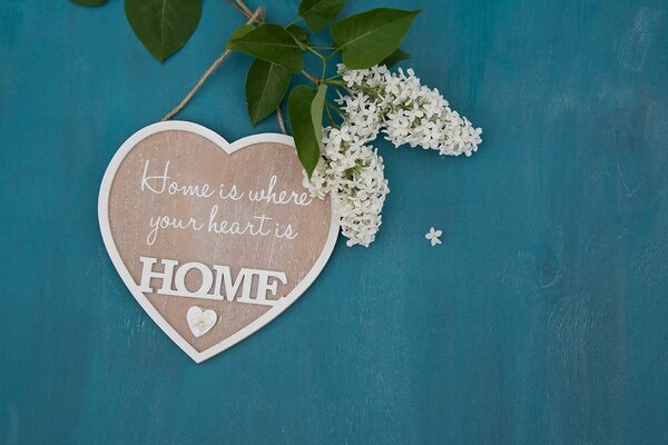 Fotótapéta szív idézettel - Home is where your heart is