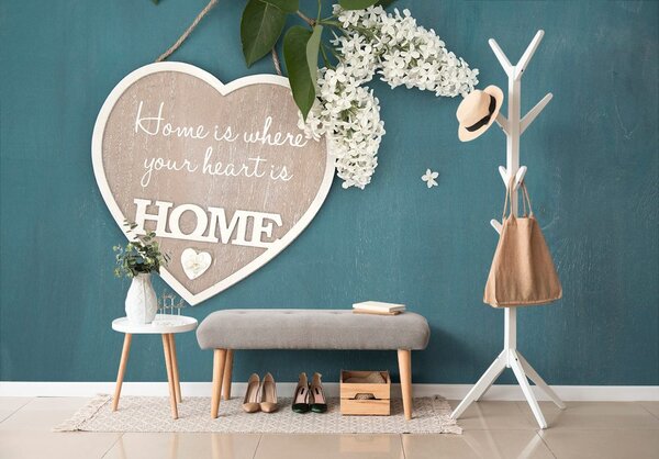 Fotótapéta szív idézettel - Home is where your heart is