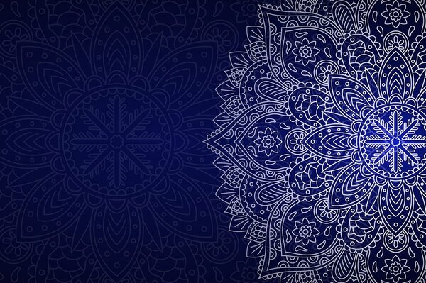 Tapéta sötét kék ornament