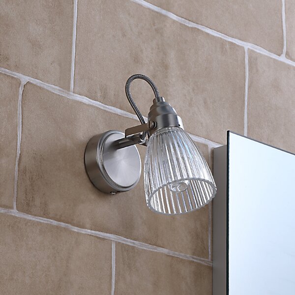 Fali Lámpa Lindby, Kara, dimmable, Fémes, Fürdőszoba, Üveg, Modern