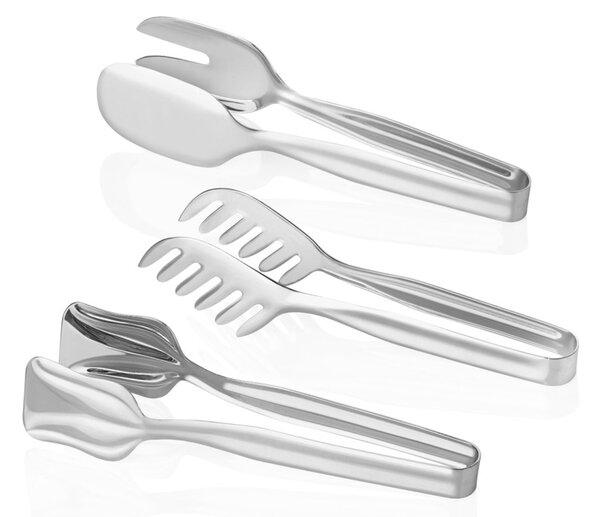 3 részes rozsdamentes acél tálaló csipesz készlet