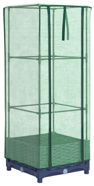 Rattan megjelenésű magaságyás melegháztakaróval 40x40x123 cm