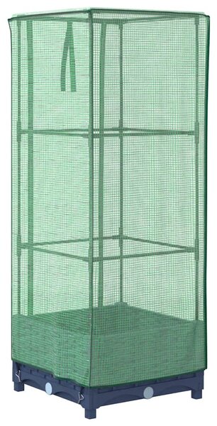 Rattan megjelenésű magaságyás melegháztakaróval 40x40x123 cm