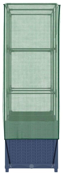 Rattan megjelenésű magaságyás melegháztakaróval 80x40x138 cm