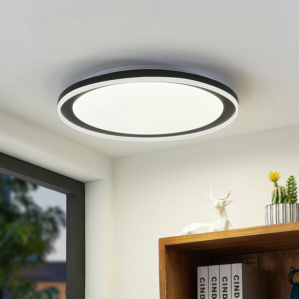 Mennyezeti Lámpa Lindby, Verdan, dimmable, Fekete, Nappali, Fém, Modern