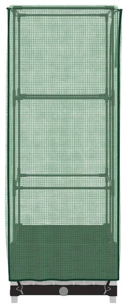 Rattan megjelenésű magaságyás melegháztakaróval 40x40x123 cm