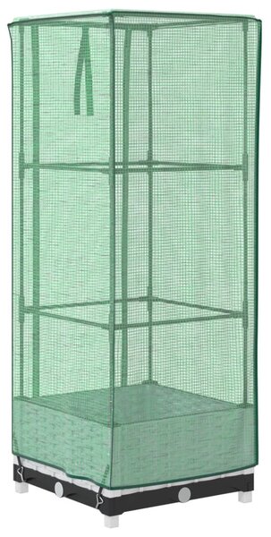 Rattan megjelenésű magaságyás melegháztakaróval 40x40x123 cm