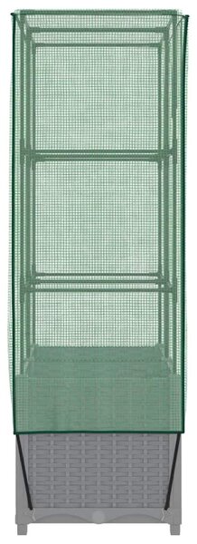 Rattan megjelenésű magaságyás melegháztakaróval 80x40x138 cm