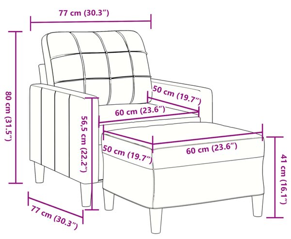 Bordó bársony kanapéfotel lábtartóval 60 cm