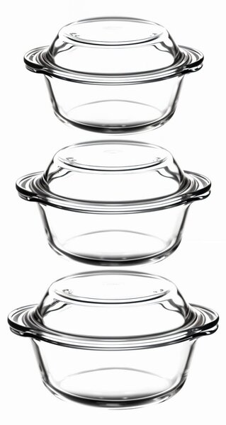 3 részes üveg sütőtál készlet