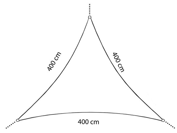 Springos háromszög Napvitorla 4x4x4m 160 g/m2 - Sötétszürke