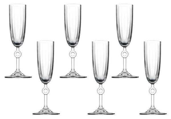 6 részes üveg pezsgőspohár készlet 150 ml