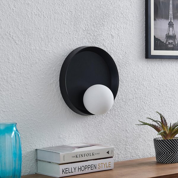Fali Lámpa Lucande, Andelina, dimmable, Fekete, Nappali, Fém, Dizájn