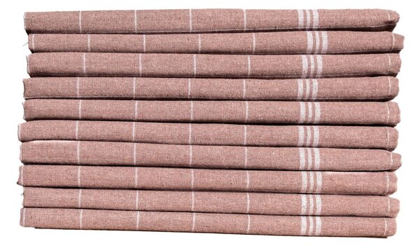 10 részes pamut konyharuha készlet barna-fehér 50x70 cm