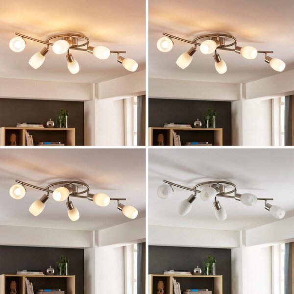Mennyezeti Lámpa Lindby, Arda, dimmable, Fémes, Nappali, Üveg, Modern