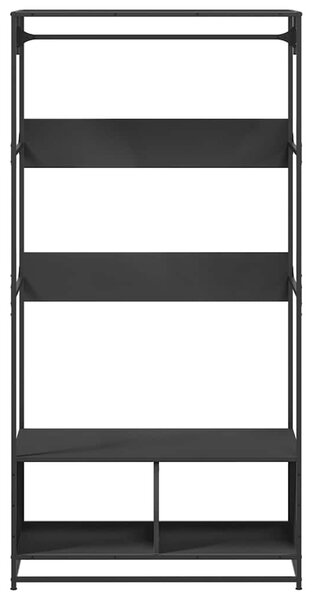 Fekete szerelt fa ruhásszekrény 90 x 50 x 180 cm