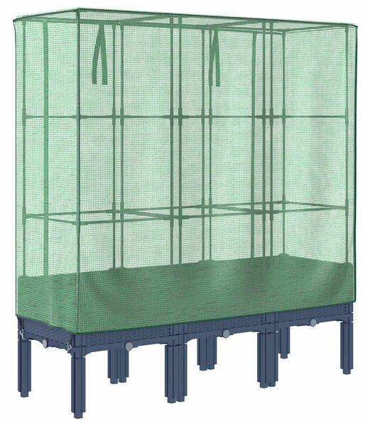 Rattan megjelenésű magaságyás melegháztakaróval 120x40x140 cm