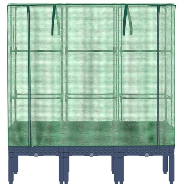 Rattan megjelenésű magaságyás melegháztakaróval 120x40x140 cm