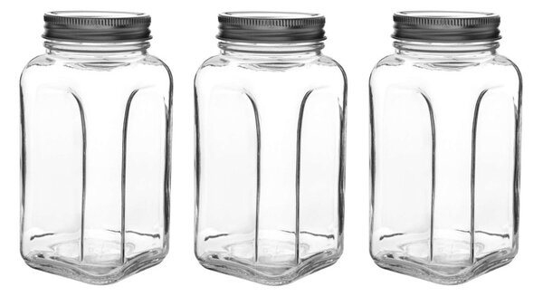3 részes üveg tárolóedény készlet 820 ml