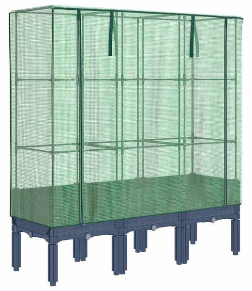 Rattan megjelenésű magaságyás melegháztakaróval 120x40x140 cm