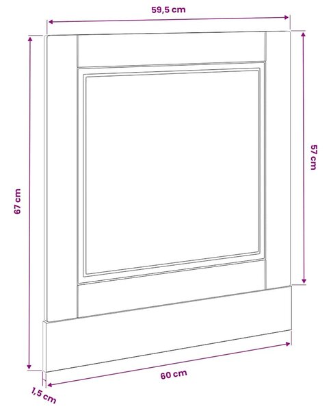 Mosogatógép panel Porto fehér 60x1,5x57 cm mérnöki fa