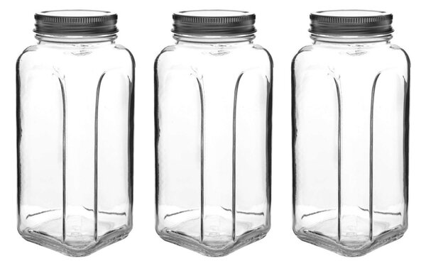 3 részes üveg tárolóedény készlet 980 ml