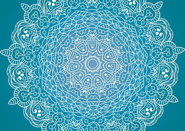 Tapéta meditáció Mandala kék alapon
