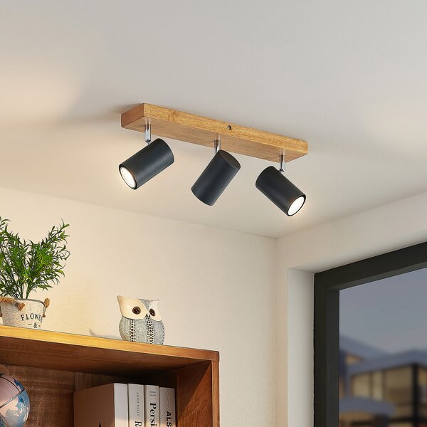 Mennyezeti Lámpa Lindby, Maniva, dimmable, Fa, Nappali, Fém, Modern