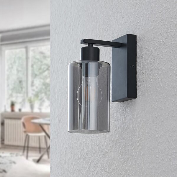 Fali Lámpa Lindby, Emavi, dimmable, Fekete, Nappali, Fém, Modern