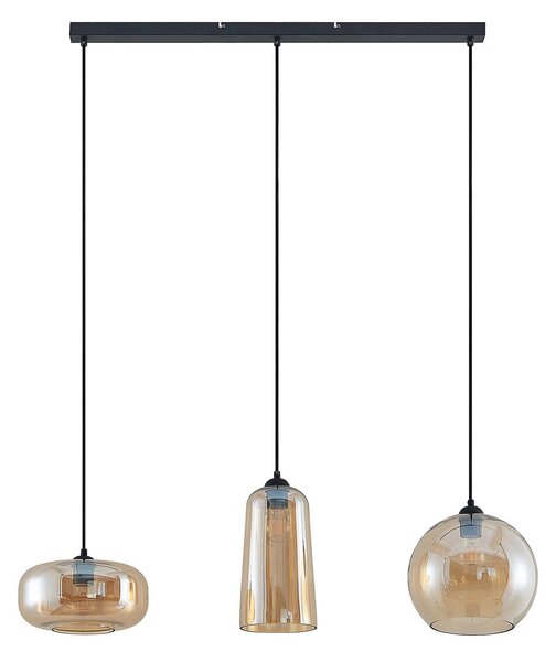 Függőlámpa Lucande, Wilja, dimmable, Narancs, Nappali, Üveg, Vintage