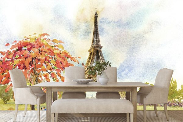 Tapéta Eiffel torony pasztell színekben