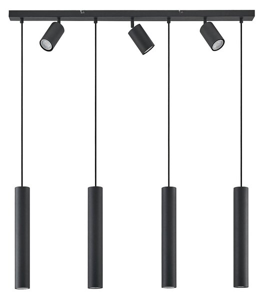 Függőlámpa Lindby, Sanad, dimmable, Fekete, Nappali, Fém, Modern