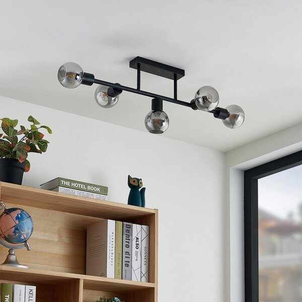 Mennyezeti Lámpa Lindby, Biscala, dimmable, Fekete, Nappali, Fém, Vintage