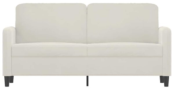 Kétszemélyes krémszínű bársony kanapé 140 cm