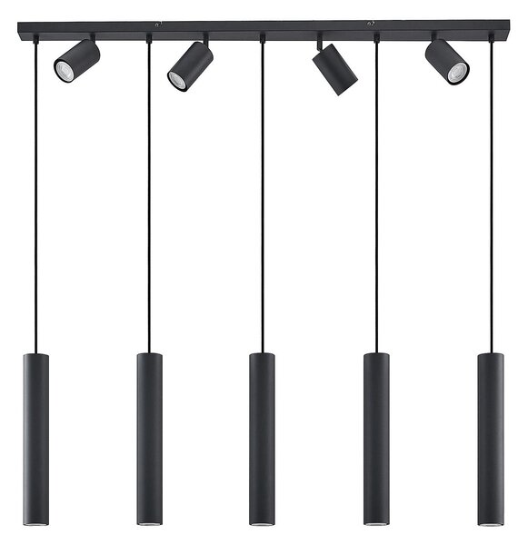 Függőlámpa Lindby, Sanad, dimmable, Fekete, Nappali, Fém, Modern