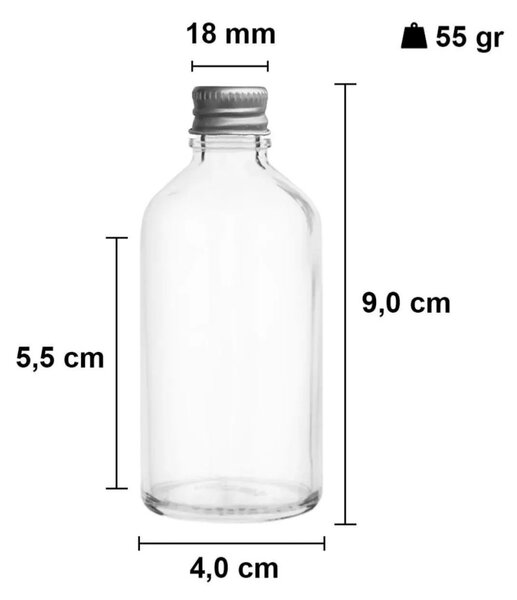 12 részes üveg fűszertartó palack készlet 50 ml