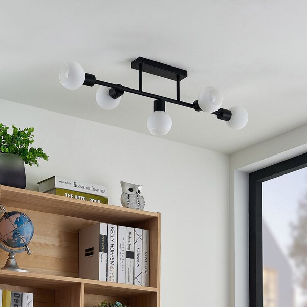 Mennyezeti Lámpa Lindby, Biscala, dimmable, Fekete, Nappali, Fém, Modern