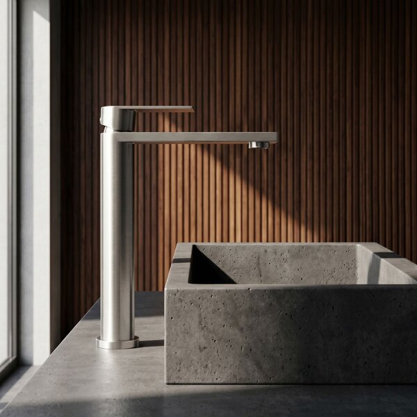 Rea Hunter, magas mosdócsaptelep, magasság: 270 mm, szálcsiszolt acél, REA-B6681