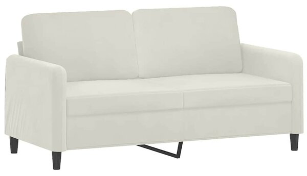 Kétszemélyes krémszínű bársony kanapé 140 cm