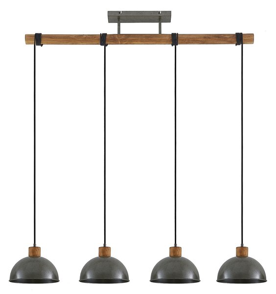Függőlámpa Lindby, Durbis, dimmable, Szürke, Konyha, Fa, Vintage