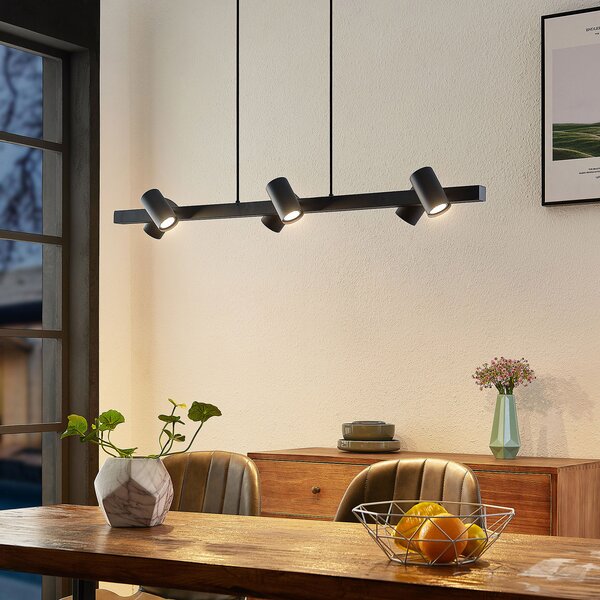 Függőlámpa Lindby, Savoli, dimmable, Fekete, Nappali, Fém, Modern