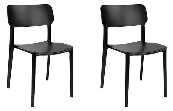 King Home Agat Premium Szék Szett Polipropilén Fekete Minimalistás
