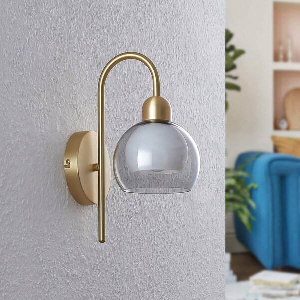 Fali Lámpa Lucande, Mylah, dimmable, Arany / Sárgaréz, Nappali, Fém, Vintage